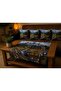 Landscape Patterned Runner and Set of 4 Throw Pillow Covers - 3