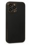 Aconcept iPhone 14 Pro Case Coco Leather Silicone Cover (205557) - Black - 3