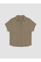 Khaki Muslin Women's Shirt - 8