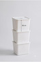 3 Pieces of Ultra Large 24 Liter 40X30X30 cm Polypropylene Plastic Organizer with White Lids - 3-Piece Toy Box and Storage Basket - 5