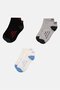 Kids Boy 3 Pairs Brand Logo Ankle Socks, Multicolor - 3