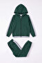 Boy's Stripe Detailed Zippered Hooded Double Pocket Tracksuit Set - 3
