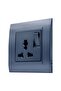 16A 250V Universal Wall Socket Outlet, Grey, Multi-Standard Power Socket - 3