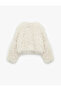 Faux Fur Coat Crop Long Sleeve Cowl Neck with Pockets - 6