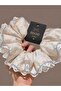 Vip Double Layer Lace Fruit Patterned Fabric 17 cm Simit Buckle