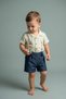 Baby Boy Salopet Shirt Shorts Set Summer Cotton Stylish Children's Set - 3