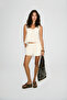 Petunyal Women's U-Neck Tank Top and Drawstring Pocket Short Shorts Ecru Bottom-Top Set - 5