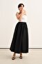 Women's Poplin Skirt with Elastic Waist Black