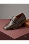 Genuine Leather Black Buckle Casual Men's Loafer Shoes Moccasin Leather Comfortable Shoes - 2