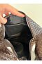 Women's Brown Premium Knitted Patterned Oversized Shoulder Bag with Large Internal Volume, Daily Hand and Shoulder Bag - 4