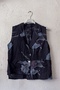 Italian Black Jacket Collar Sleeveless Floral Casual 100% Linen Woven Vest 69 60 - 2