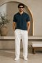 Premium Ribbed Ottoman Fabric Zipper Detailed Unisex T-Shirt and Pants Set Women's and Men's Set - 2