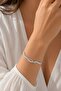 Silver Color Baguette Zircon Stone Spiral Model Brass Elevator Bracelet - 2