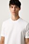 Men's Comfortable Fit Logo Embossed Cotton Short Sleeve White T-Shirt - 3