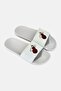 Men Miami Heat Primary Logo Slip On Slides, White - 2