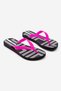 Women Class Happy Fem Slippers, Black and Pink and White