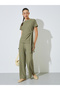 Green Textured Tie-Knot Detail T-Shirt - 2