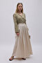 Pleated Linen Skirt Stone - 2