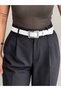Women's Square Buckle Silver Belt Waist Belt Coat Belt Dress Belt Trouser Belt