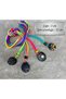 Handmade Set of 4 Wooden Mandala Necklaces - Colorful Neon String Acrylic Design Jewelry - Measurements Are in the Images