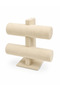 Suede Double Layered Watch and Bracelet Stand – Velvet Covered Jewelry Organizer Cream