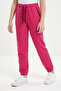 3-Piece Girls' Pocket Piping Detailed Elastic Cuffed Plain Unprinted Sweatpants - 3