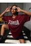 Women's Burgundy Florida Sunshine Printed Oversize T-Shirt - 3