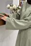 Ihlamur Green Linen Textured Soven Set - 7