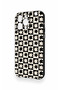 iPhone 13 Pro Max Compatible Floral Motif Checkered Pattern Silicone Case - 4