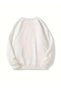 Women's White Vintage Printed Crew Neck Sweatshirt - 3