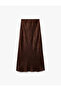 Balık Form Slim Fit Textured Satin Midi Skirt - 4