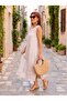 Italian Raw Linen Guipure Dress Beige - 2