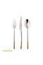 Exculisive Bahama 89 Piece Fork Spoon Knife Set Decor Gold Gold with Wooden Case (with Service Utensils) - 2