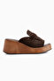 Roxana Brown Stone Detailed Wedge Heeled Women's Slippers - 2