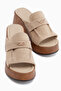 Roxana Beige Stone Detailed Wedge Heeled Women's Slippers - 4