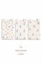 100% Cotton 3-Piece Long Sleeve Baby Bodysuit Set with Snap Fasteners Newborn Baby Bodysuit 0-12 Months - 3