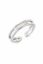 Baget Zircon Stone Silver Color Women's Ring with Pearls