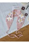 Women's Pink Floral Motif Hand Knitted Half-Style Bohemian Hair Bandana - Summer Hollow Knitted Hair Band - 2