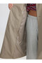 Khaki Jacket Collar Belted Women's Trench Coat - 4