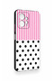 Redmi Note 12 4g Compatible Pink Striped Polka Dot Patterned Silicone Case - 3