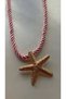Starfish Tipped Rope Braided Pink Necklace