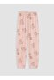 Pink Crew Neck Girl's Pajama Set - 4