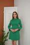 Women's Green Dress Mini Length High Neck Shoulder Button Detail Long Sleeve A-Line - 3