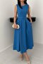Women's Mustard Halter Neck Flared Dress - 4