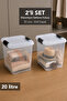 2 Pieces 20Lt Deep Organizer Box - Lockable Lid Multi-Purpose Organizer Elora Storage Box Transparent