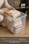 2 Pieces 20Lt Deep Organizer Box - Lockable Lid Multi-Purpose Organizer Elora Storage Box Beige - 2