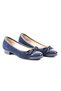 Genuine Leather Navy Blue Ballerina Women's Shoes - Z2561 - 2