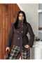 Seasonal Short Trench Coat Jacket with Stand Collar, Belt and Button Detail - 4