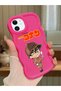 iPhone 12 Compatible Case Camera Protector Red Silicone Couple Phone Case Conan Pattern