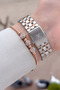 Rose Gray Color Same as Pictured 22 mm Women's Wristwatch and Bracelet and Bangle - 4